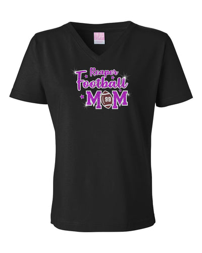 Reaper Football Mom V-Neck T-Shirt