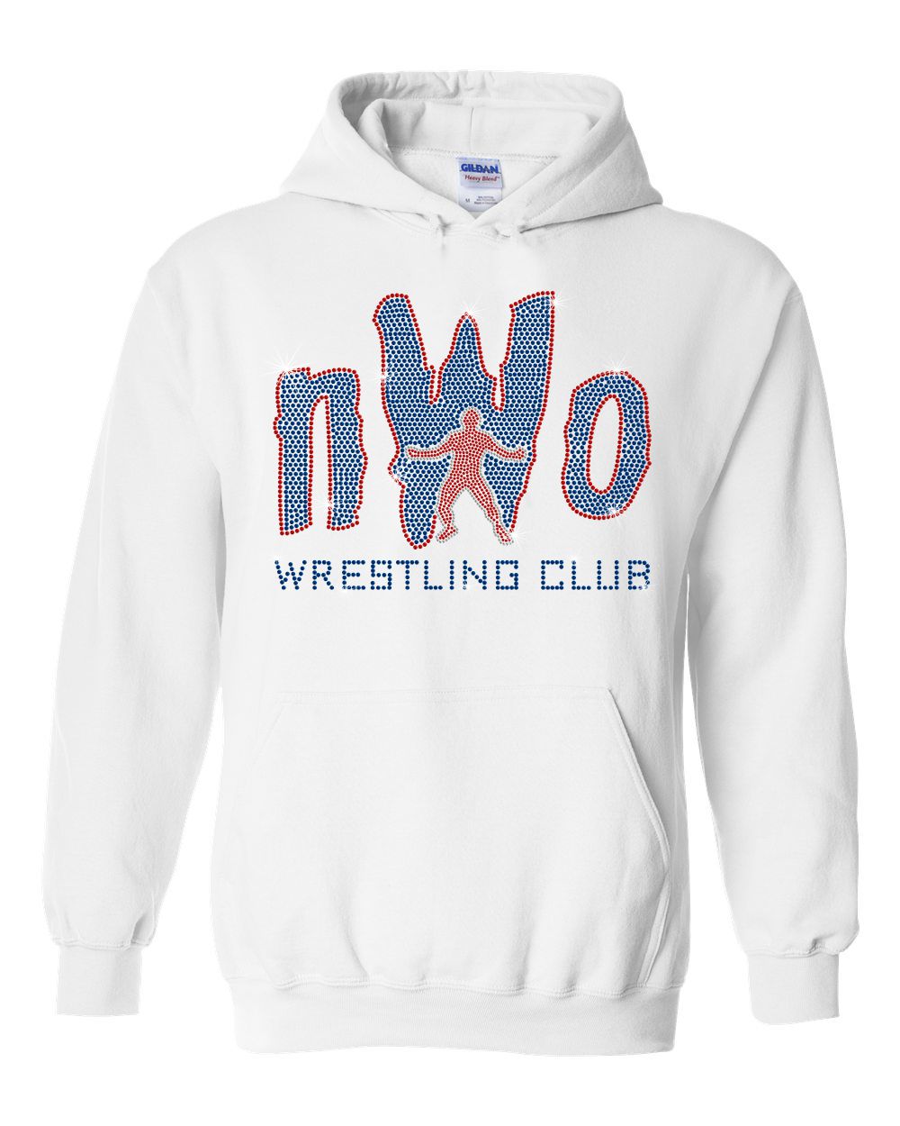 NWO White Unisex Hooded Sweatshirt With Royal Blue NWO Logo