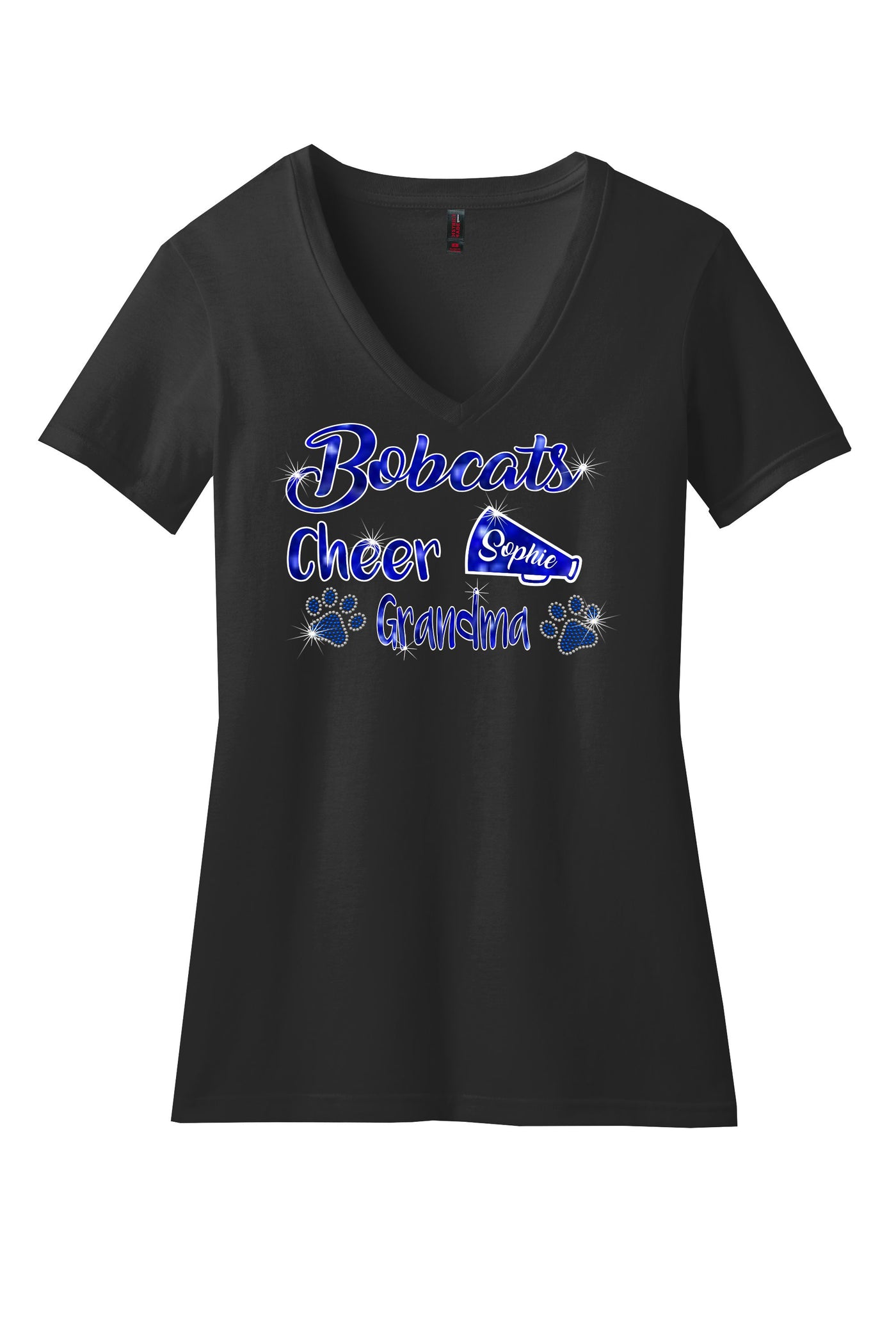 Bobcat CHEER Grandma V-Neck T-Shirt