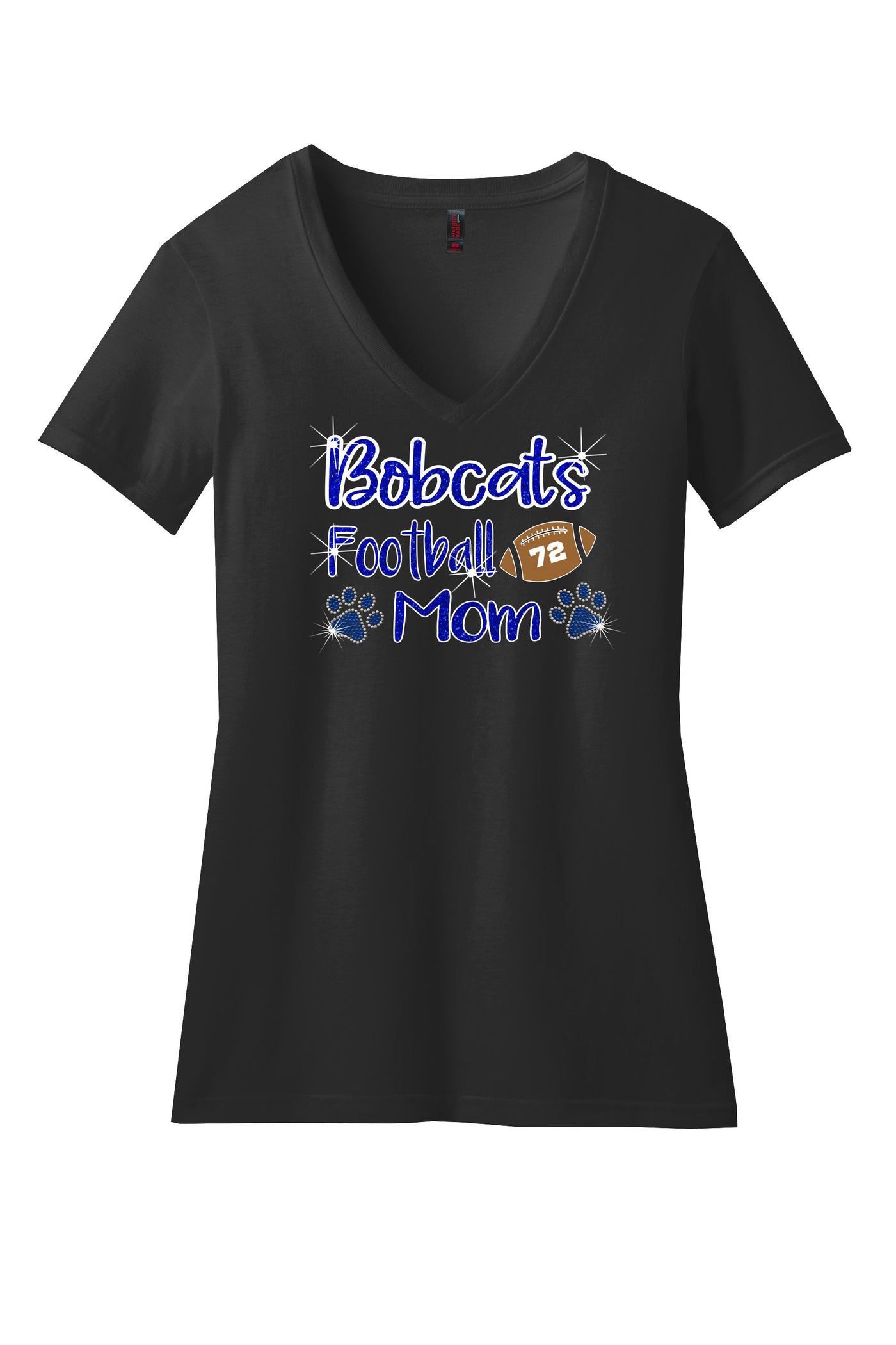 Bobcat FOOTBALL Mom V-Neck Shirt