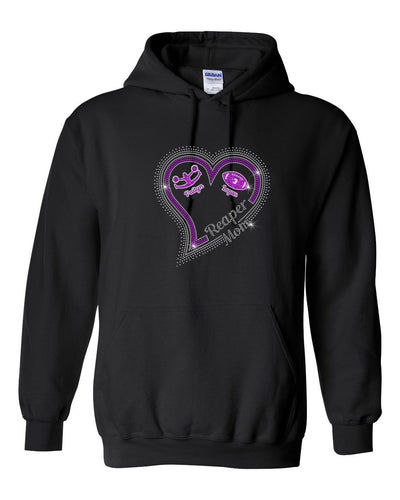 Reaper Heart Hooded Sweatshirt with Editable Mom or Grandma Text