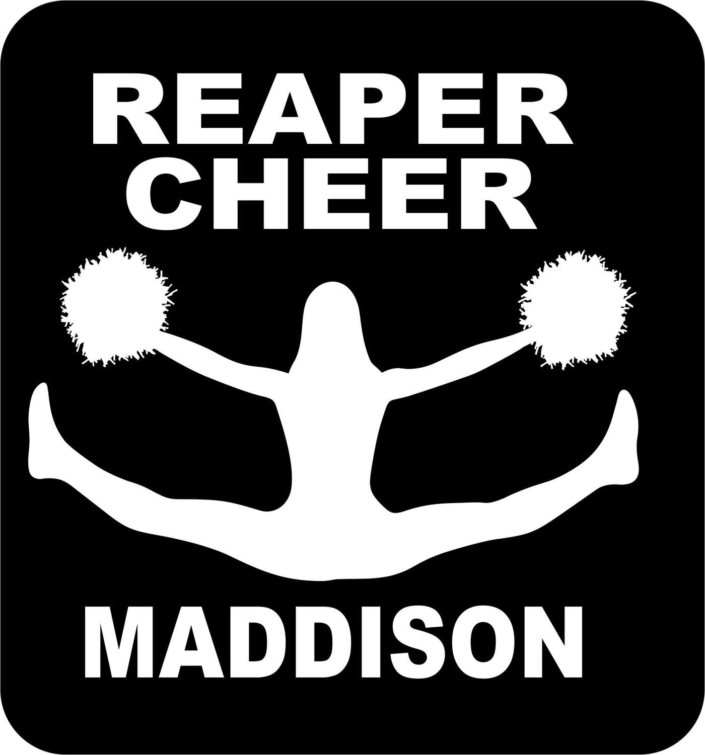 Reaper Toe Touch Cheerleader Car Window Decal